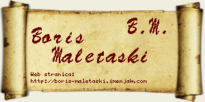 Boris Maletaški vizit kartica